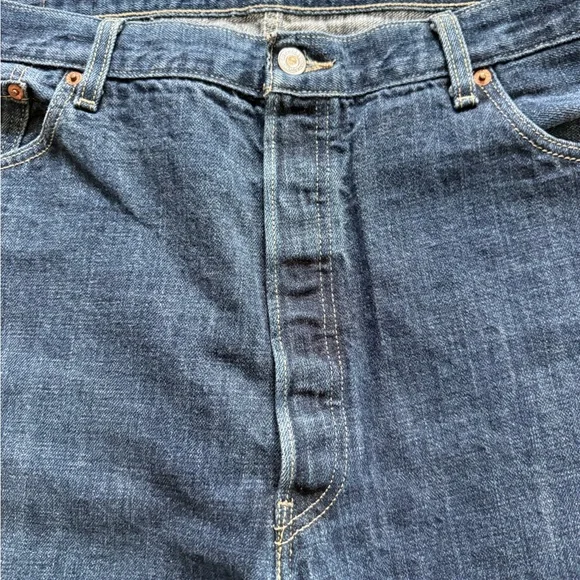 Levi's Original 501 Straight Leg Button-Fly Jeans XX Strong Denim Mens 42x30(28) - Picture 6 of 8